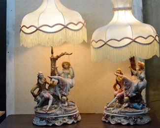 Pair of Capodimonte lamps