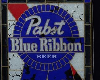 Pabst Blue Ribbon Glass Sign