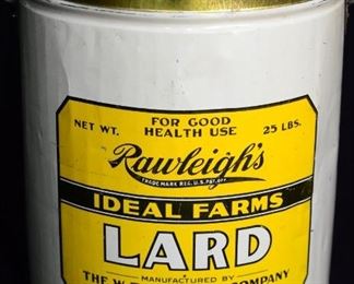 Clean Rawleigh's Ideal Farms Lard Can