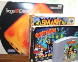 Vintage Sega Dreamcast and Diddy Kong Racing