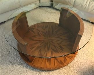 Round glass top table