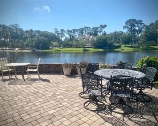 Cast iron outdoor dining set