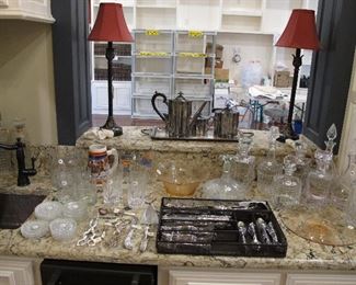 Collection of crystal decanters