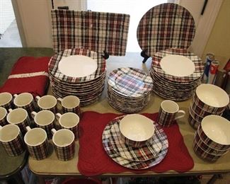 Pottery Barn "Denver Plaid" dishes