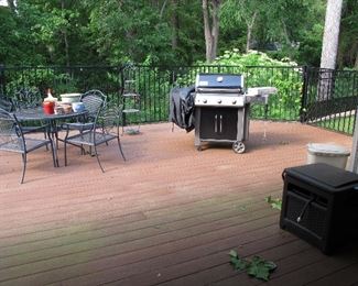 Weber gas grill and patio table & 4 chairs