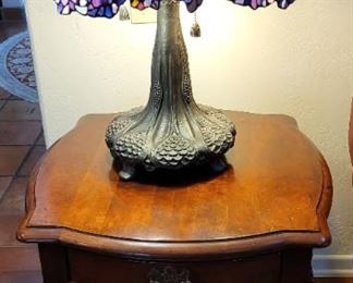 Very large bronze Tiffany style lamp...26 in. in height!