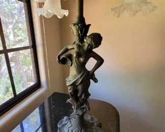 Figural metal lamp