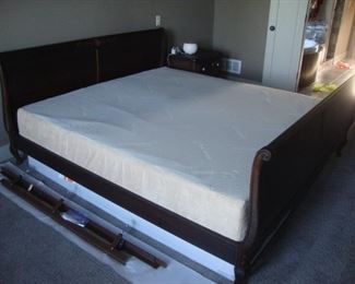 King size sleigh bed with tempurpedic mattress