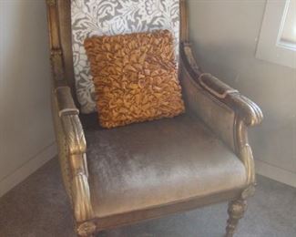 Highland House Regency armchair w gold upholstery