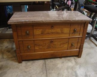 Antique chest with marble top