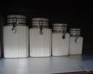 White canister set