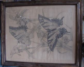 Signed butterly drawing