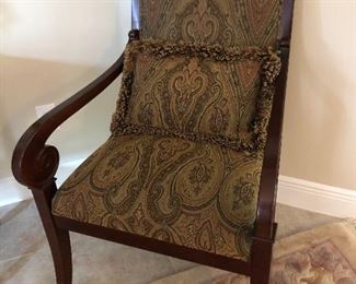Accent side chair with lumbar pillow