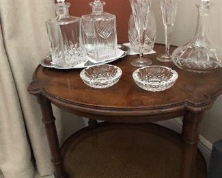 Accent table with Waterford crystal and more