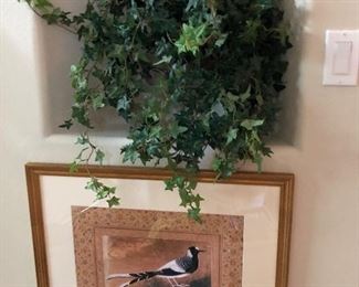Faux Floral above wall art