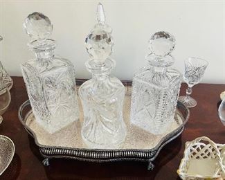 Stunning glass and crystal decanters