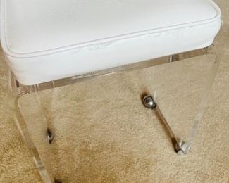 Vintage lucite base vanity seat