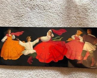 Palekh lacquer Russian plaque