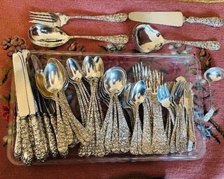 97 pc Schofield Baltimore Rose sterling flatware Antique