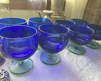 Blue dessert glasses