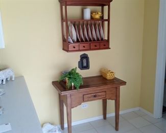 Wall plate rack and table