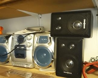 Insignia speakers and a smaller boom box