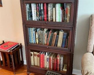 Great size lawyer bookcase three levels with great feet