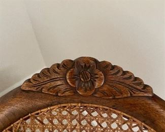 carved back of chair