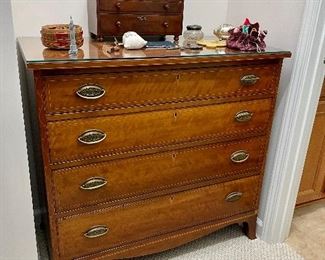 19th Century Hepplewhite inlay chest that is top notch