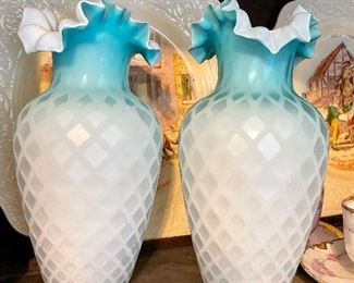 Satin glass vases