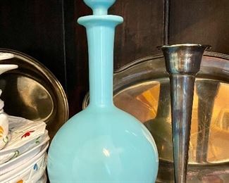 Blue glass decanter 
