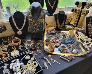 A large selection of Designer Costume Jewelry.