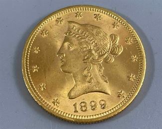 001 Eighteen Ninety Nine Ten Dollar Gold Coin