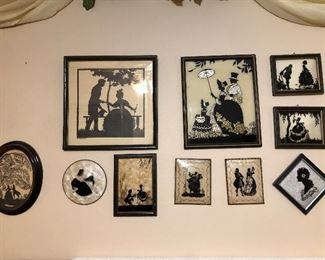about half of the collection of silhouettes