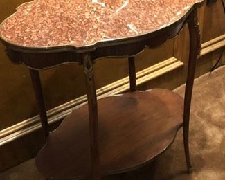 marble top French side table