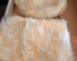 Very very vintage rabbit fur hat and muff- toddler size