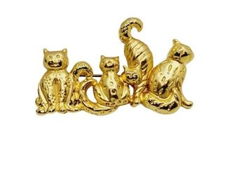 Vintage Cat Cluster Brooch Authenticity Unknown