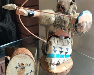 Hand carved Buffalo Warrior kachina doll signed by artist V.C.A.A. 12in tall. Asking $110.00.