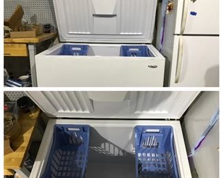 Whirlpool Freezer model number EH150FXRQ00. Measures 2ft 10-1/2in high, 3ft 10-3/4in long, 2ft 5in wide from hinges to front. Asking $250.