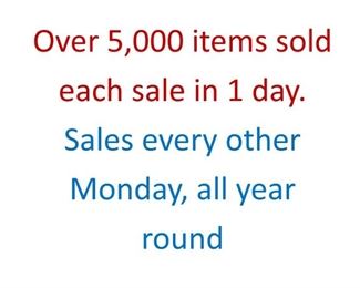 5000 items sales every other Monday