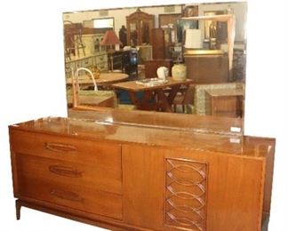 Atomic Mid-Century Bedroom Set - Dresser with Mirror