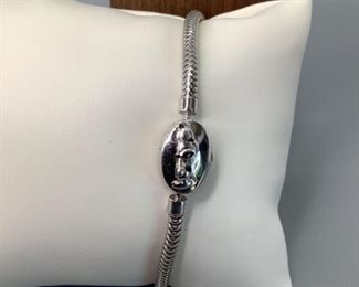 Sterling Silver "Pandora" style bracelet, 6", 9.2gtw