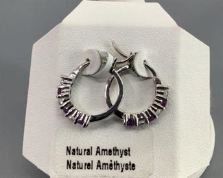 .925 Sterling Silver with Amethyst
