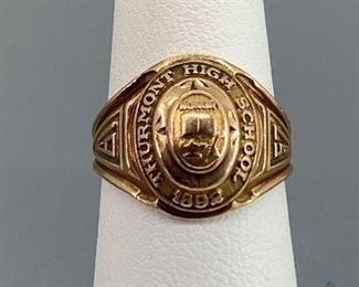 1957 Thurmont High Class Ring, Size 5.75. Initials inside J.L.W., and stamped LGB 10k.