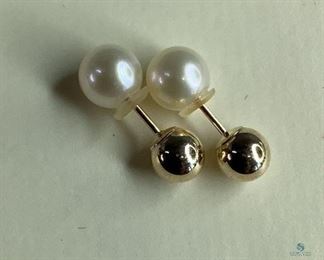2-in-1 Reversible Freshwater Pearl Earrings