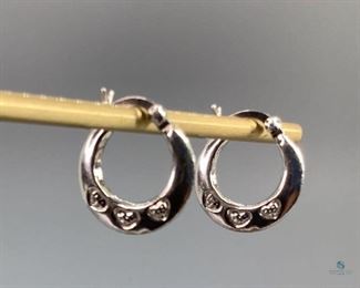 Sterling Silver Hoop Earrings, 1.3gtw
