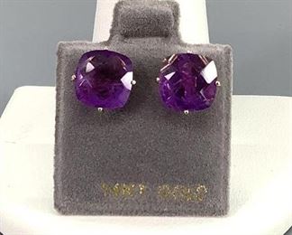 14K Gold and Amethyst Earrings, 3.25ct