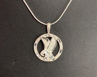 .925 Silver Eagle Necklace, with 18" chain.