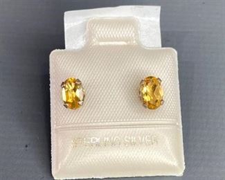 Sterling silver and Citrine Earrings, 0.56gtw