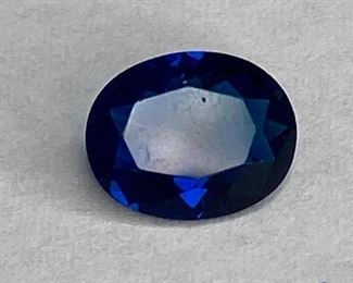 Created Blue Sapphire, 1.5ct, 8x10mm
